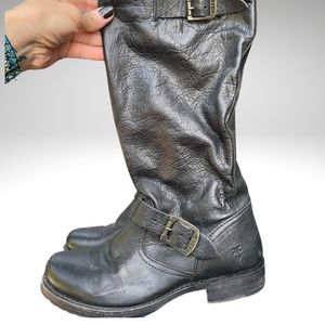 Frye Black Leather Riding Boots